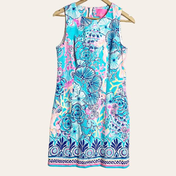 Lilly Pulitzer NEW Mila Stretch Shift Bali Blue Dress Size 4 - Picture 2 of 8